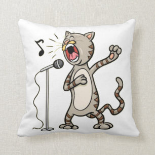 Cojín decorativo divertido/blanco del gato del