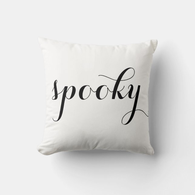 Cojín Decorativo Divertido Feliz Halloween Spookly Black & White St (Anverso)