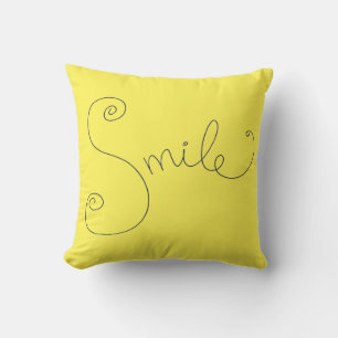 Cojín Decorativo divertido garabato sonrisa diseño simple moderno