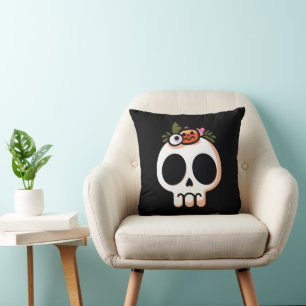 Cojín Decorativo Divertido Happy Halloween Skull