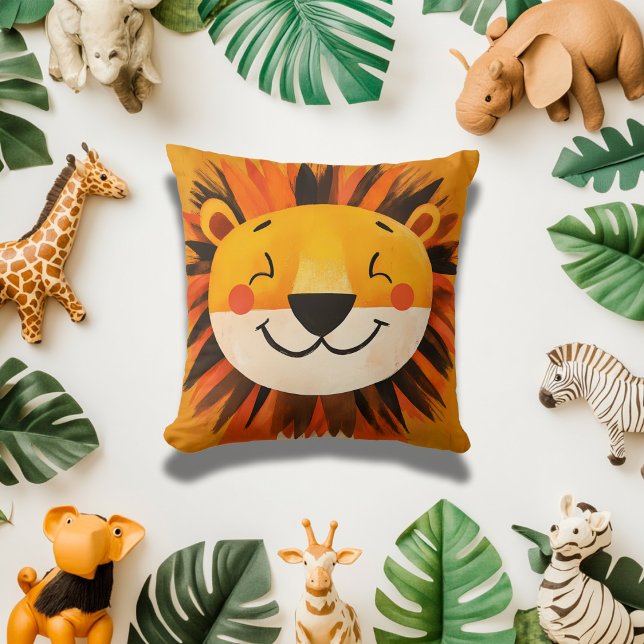 Cojín Decorativo Divertido León Rostro Niños Safari Tema de guarder (Subido por el creador)