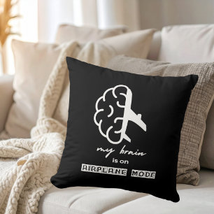 Cojín Decorativo Divertido Mi Cerebro está en Modo Avión Compañero