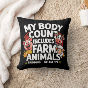 Cojín Decorativo Divertido Mi Recuento de Cadáveres Incluye Animale