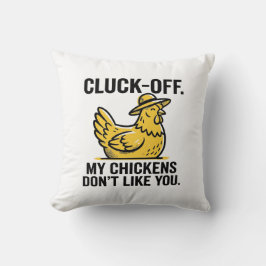 Cojín Decorativo Divertido Minimalista Amante del Pollo Cluk Off Vi