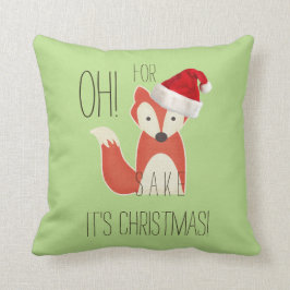 Cojín Decorativo Divertido oh para el motivo del Fox es navidad