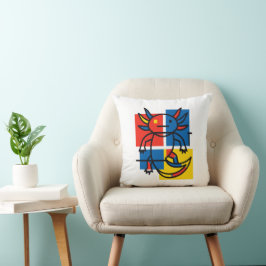 Cojín Decorativo Divertido patrón de arte abstracto de Axolotl Piet