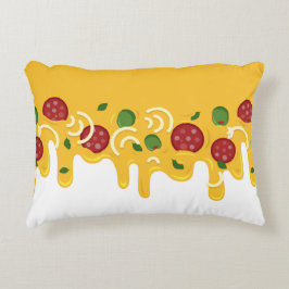 Cojín Decorativo Divertido Queso de Pizza Goteante Retro Keto Fiest