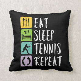 Cojín Decorativo Divertido tenis Deportivo Comer Sleep Tennis Repet