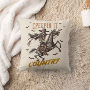 Cojín Decorativo Divertido Vintage Creepin It Country Halloween