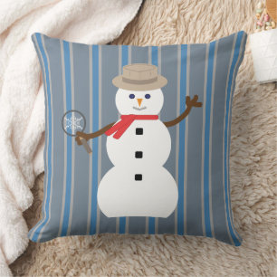 Cojín Decorativo Divertido y divertido detective Snowman