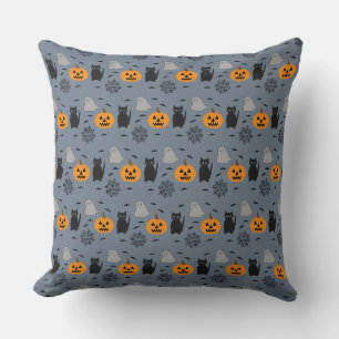 Cojín Decorativo Divertido y divertido Halloween Cat Ghost Pumpkin 