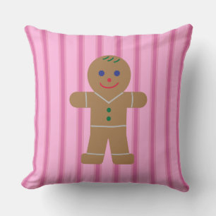 Cojín Decorativo Divertido y divertido hombre de pan de jengibre ro