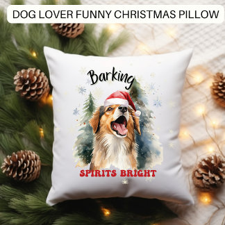 Cojín Decorativo Divertidos Navidades de perros ladrando espíritus