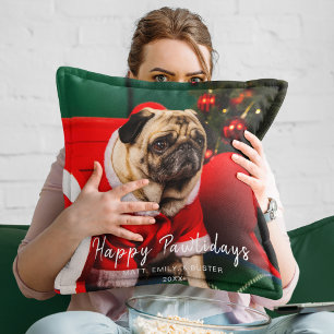 Cojín Decorativo Divertidos Navidades Perro Fotografía de Cachorro