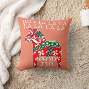 Cojín Decorativo Divertidos Navidades suecos Dios Jul Dala Horse Da