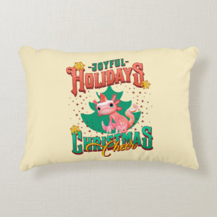 Cojín Decorativo Diviértete con Axolotl Alegres Fiestas Navideñas S