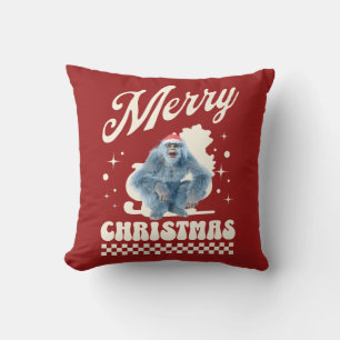 Cojín Decorativo Diviértete con el Yeti de Navidad con Humor Festiv