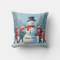 Diviértete de niños y muñeco de nieve