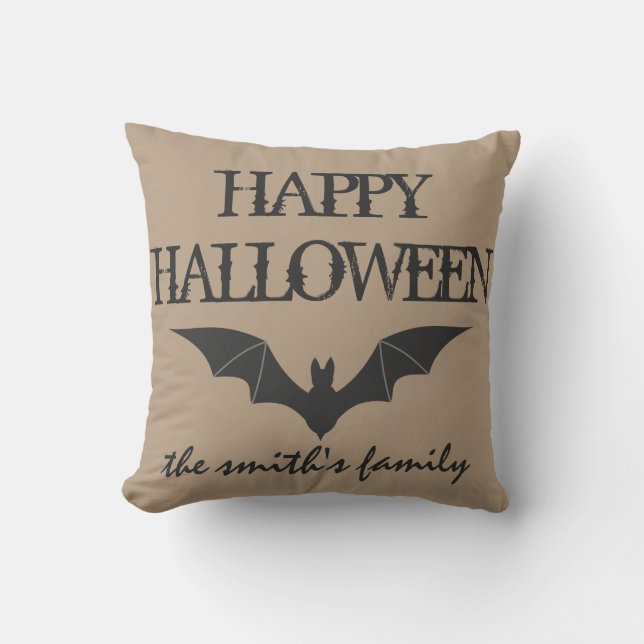Cojín Decorativo Diviértete en Halloween con Murciélago (Anverso)