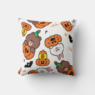 Cojín Decorativo Diviértete feliz Halloween Calabaza Murciélagos