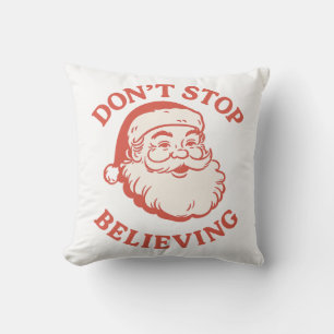 Cojín Decorativo Diviértete "No Dejes de Creer" Santa Retro Navidad