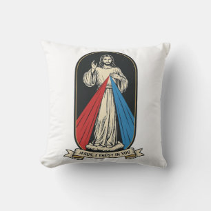 Cojín Decorativo Divina Misericordia Jesús Vintage