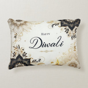 Cojín Decorativo Diwali con flores elegantes y diya