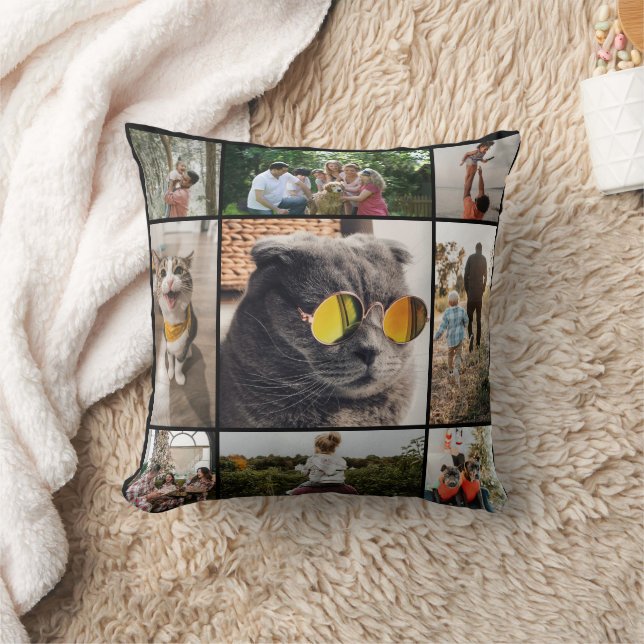 Cojín Decorativo DIY Two-Sided Family Photo Collage Pillow 9Photos (Manta)