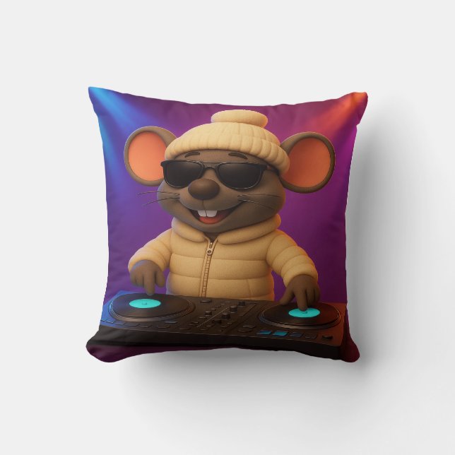COJÍN DECORATIVO DJ Mouse | Fiesta Personalizado d (Anverso)