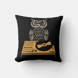 Cojín Decorativo DJ Owl Turntable Retro Vinyl