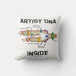 Cojín Decorativo DNA del artista dentro de la réplica de la DNA de