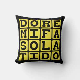 Cojín Decorativo Do Re Mi Fa So La Ti Do, Notas de la Escala Tonal
