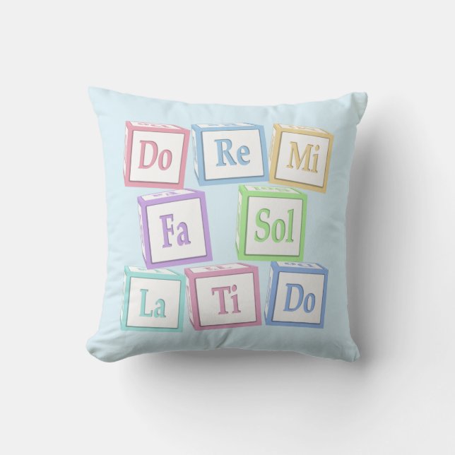 Cojín Decorativo "Do Re Mi" Octave Solfeggio Bloques Musicales De B (Anverso)