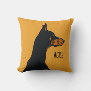Cojín Decorativo Doberman amarillo