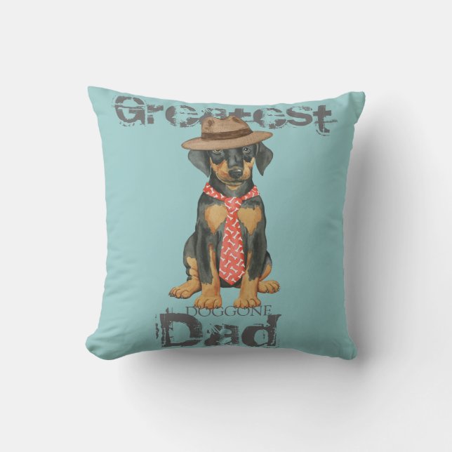 Cojín Decorativo Doberman Dad (Anverso)