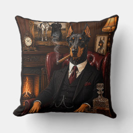 Cojín Decorativo Doberman gánster