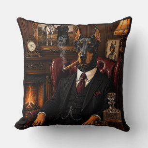Cojín Decorativo Doberman gánster