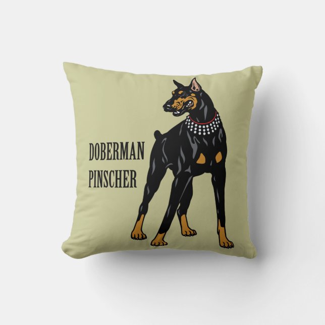 Cojín Decorativo doberman pinscher (Anverso)