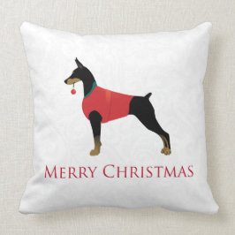 Cojín Decorativo Doberman Pinscher Dog Merry Christmas Design