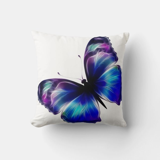 Cojín Decorativo Doble cara Morado Mariposa Americana MoJo Pillow (Anverso)