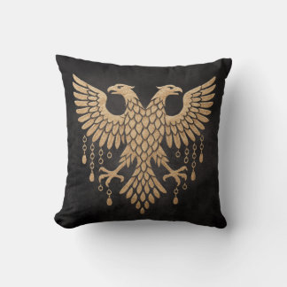 Cojín Decorativo Doble Dorado Cuervo Mitología Nórdica Negro