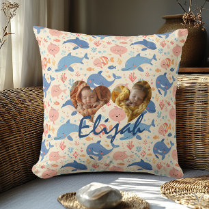 Cojín Decorativo Doble foto de Pillow Hearts Frames Kawaii Ocean