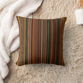Cojín Decorativo Doble franja marrón y verde de otoño
