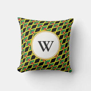 Cojín Decorativo Doble herencia de GHANA JAMAICA Monograma bendito