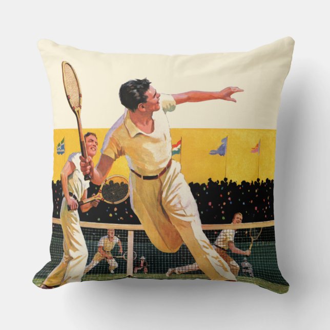 Cojín Decorativo Doble partido de tenis (Anverso)