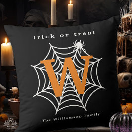 Cojín Decorativo Doble telaraña de Halloween Monograma de Truco o t