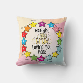 Cojín Decorativo Doce estrellas de amor: pista mensual de hitos par