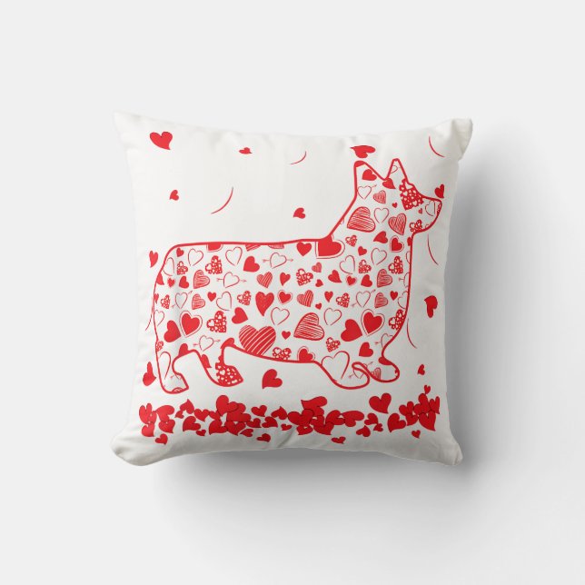 Cojín Decorativo Dog Dad Dog Mom Gifts Corgi Valentines Day (Anverso)