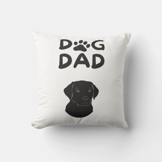 Cojín Decorativo  Dog Dad T-shirt | Funny Pet Lovers Tee  (Anverso)