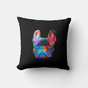 Cojín Decorativo Dog Geometric Color Splash Pop Art Bulldog francés